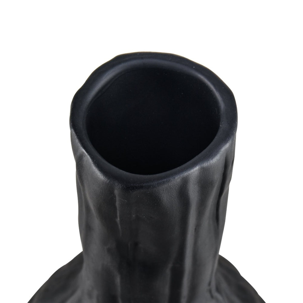 Atlas Carter Vase - Elegant Earthenware Decor for Modern Interiors, Perfect for Single-Stem Displays Black AC11161-02