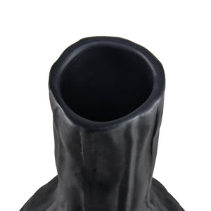Atlas Carter Vase - Elegant Earthenware Decor for Modern Interiors, Perfect for Single-Stem Displays Black AC11161-02