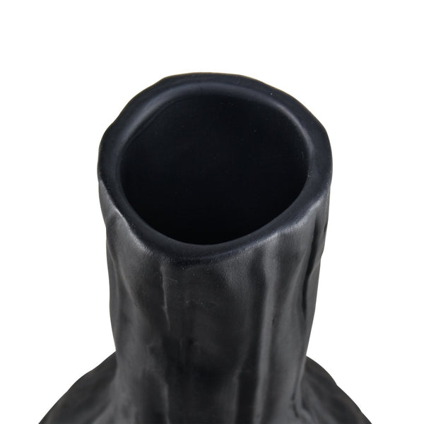 Atlas Carter Vase - Elegant Earthenware Decor for Modern Interiors, Perfect for Single-Stem Displays Black AC11161-02