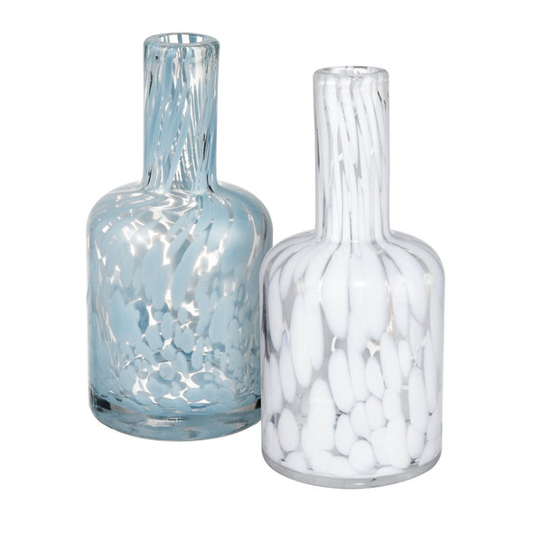 Atlas Casta Vase - Elegant Light Glass Accent with Textured Finish for Timeless Home Decor Display Blue AC11163-01