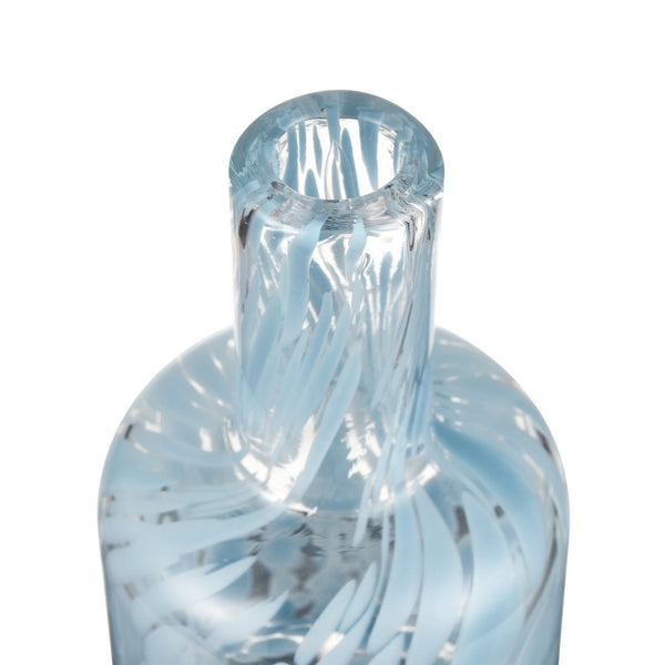 Atlas Casta Vase - Elegant Light Glass Accent with Textured Finish for Timeless Home Decor Display Blue AC11163-01
