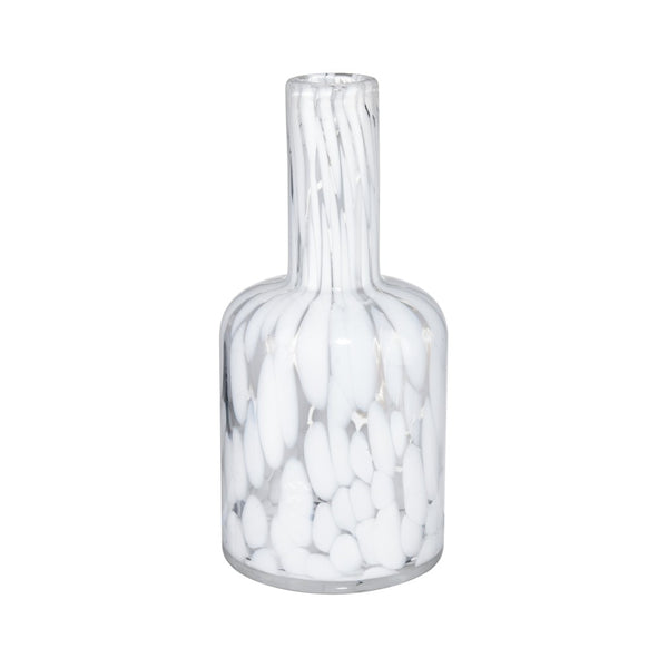Atlas Casta Vase - Elegant Light Glass Accent with Textured Finish for Timeless Home Decor Display White AC11163-02