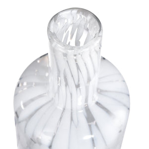 Atlas Casta Vase - Elegant Light Glass Accent with Textured Finish for Timeless Home Decor Display White AC11163-02