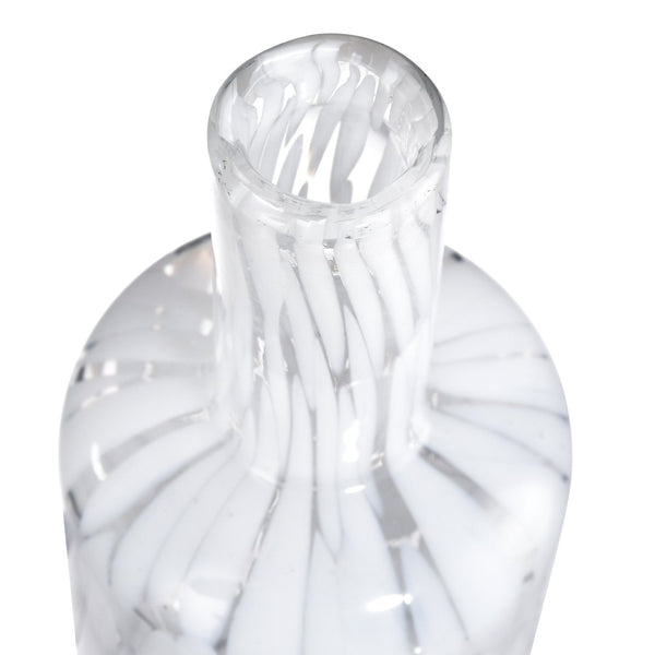 Atlas Casta Vase - Elegant Light Glass Accent with Textured Finish for Timeless Home Decor Display White AC11163-02