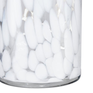 Atlas Casta Vase - Elegant Light Glass Accent with Textured Finish for Timeless Home Decor Display White AC11163-02