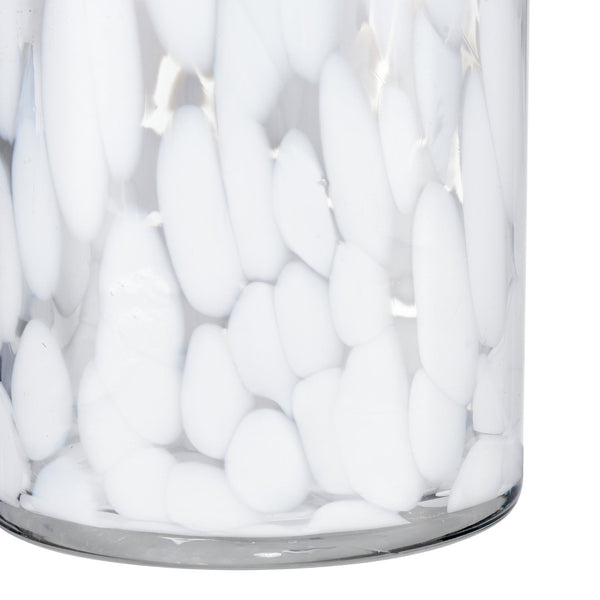 Atlas Casta Vase - Elegant Light Glass Accent with Textured Finish for Timeless Home Decor Display White AC11163-02