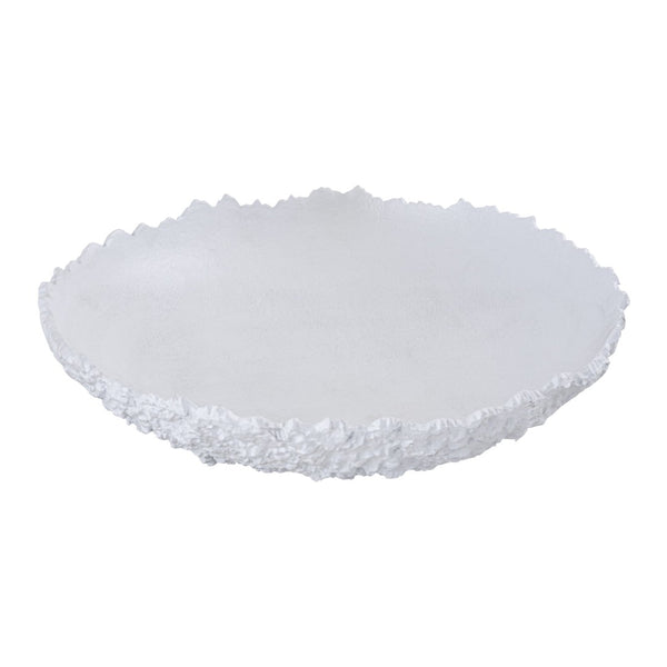 Atlas Cate Centerpiece Bowl - Oversized White Aluminum Display for Modern Tabletop & Home Decor Elegance AC11165-01