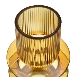 Atlas Cenon Vase - Sculptural Golden-Ochre Glass Accent for Elegant Floral Displays and Home Decor Small AC11167-01