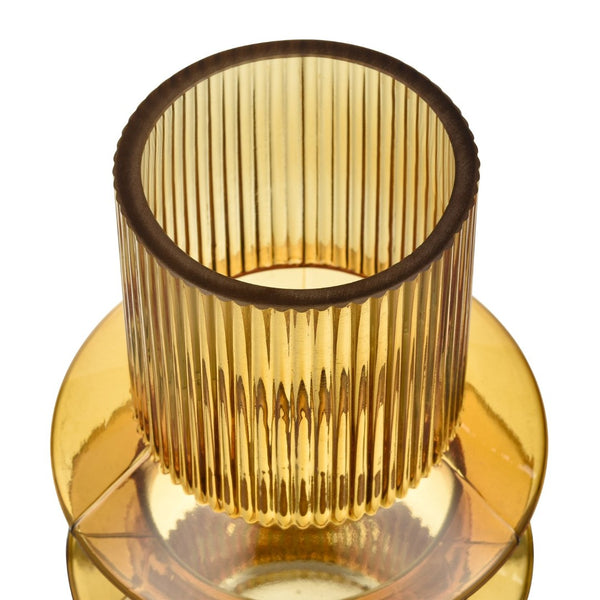 Atlas Cenon Vase - Sculptural Golden-Ochre Glass Accent for Elegant Floral Displays and Home Decor Small AC11167-01
