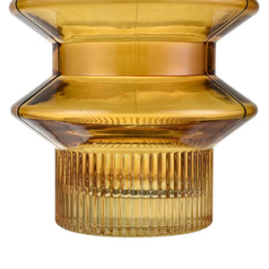 Atlas Cenon Vase - Sculptural Golden-Ochre Glass Accent for Elegant Floral Displays and Home Decor Small AC11167-01