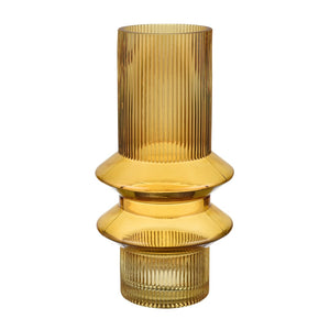 Atlas Cenon Vase - Sculptural Golden-Ochre Glass Accent for Elegant Floral Displays and Home Decor Large AC11167-02