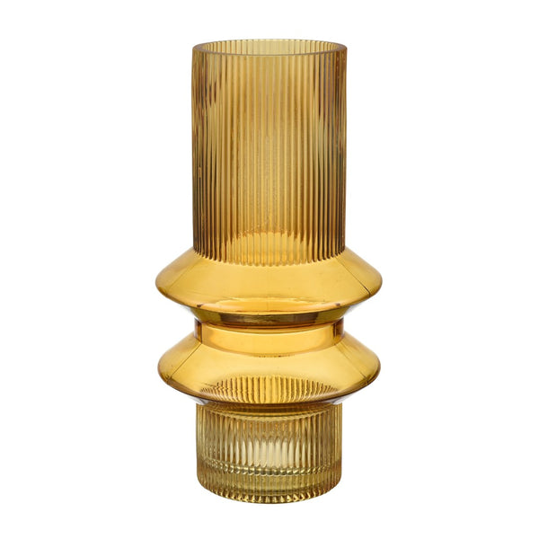 Atlas Cenon Vase - Sculptural Golden-Ochre Glass Accent for Elegant Floral Displays and Home Decor Large AC11167-02
