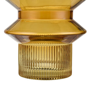 Atlas Cenon Vase - Sculptural Golden-Ochre Glass Accent for Elegant Floral Displays and Home Decor Large AC11167-02