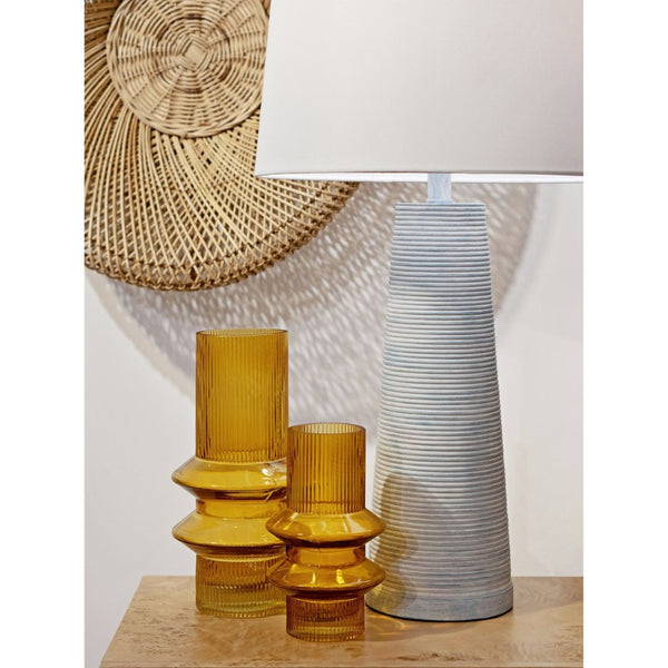 Atlas Cenon Vase - Sculptural Golden-Ochre Glass Accent for Elegant Floral Displays and Home Decor Large AC11167-02