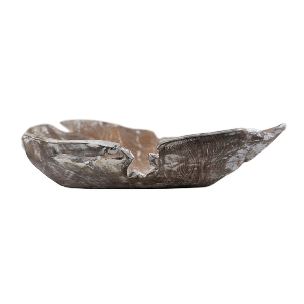 Atlas Charbin Bowl - Hand-Finished Teak Centerpiece with Wabi-Sabi Aesthetics for Stylish Interiors AC11170-01