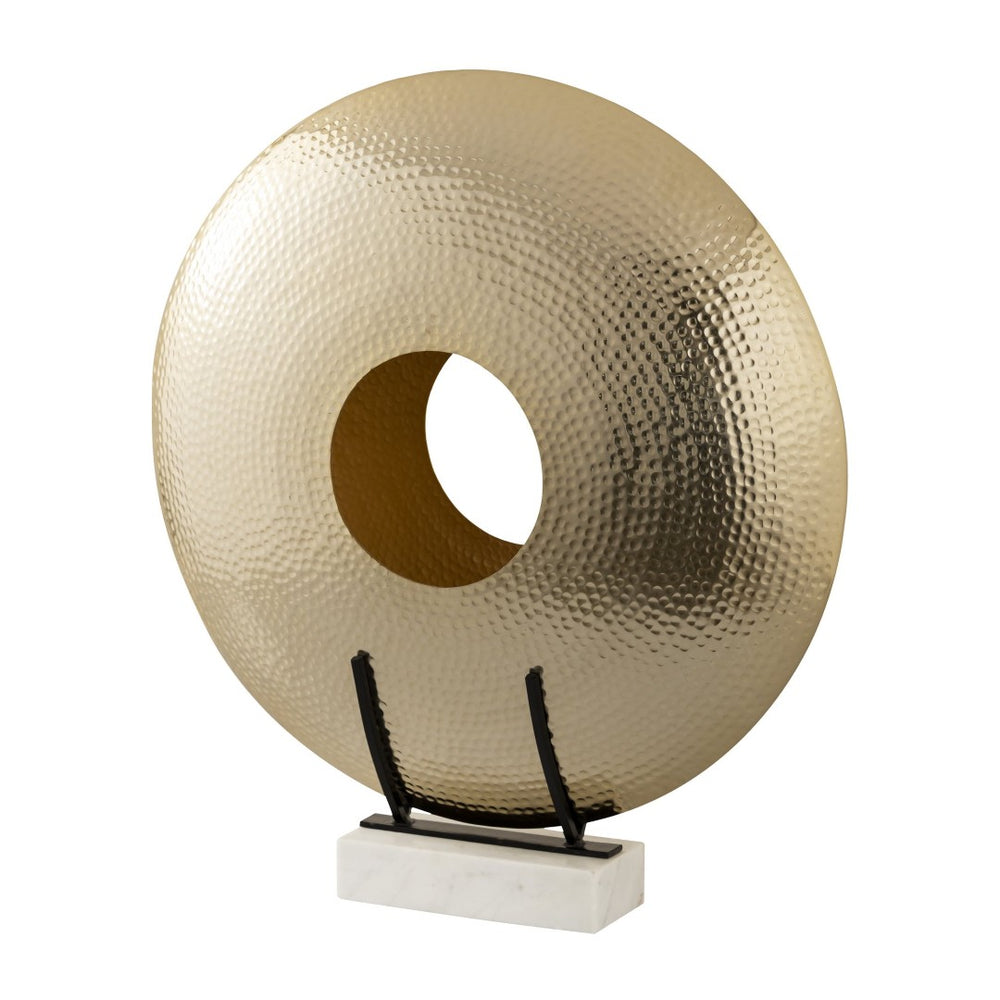 Atlas Charged Decorative Sculpture - Modern Minimalist Design with Polished Brass and Marble Base Focal Point AC11171-01