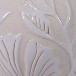 Atlas Charlotte Vase - Elegant Earthenware with Floral Relief for Timeless Home Decor Accents Round AC11172-01
