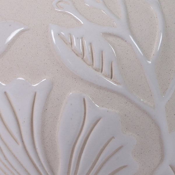 Atlas Charlotte Vase - Elegant Earthenware with Floral Relief for Timeless Home Decor Accents Round AC11172-01