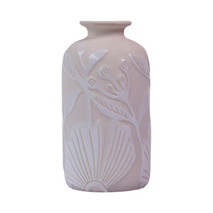 Atlas Charlotte Vase - Elegant Earthenware with Floral Relief for Timeless Home Decor Accents Tall AC11173-01