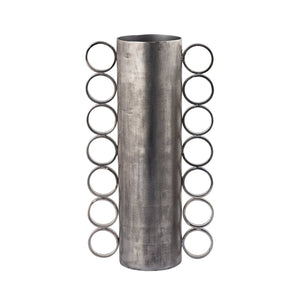 Atlas Cirq Vase - Sculptural Antique Nickel Centerpiece for Modern Interiors, Perfect for Floral Displays Large Antique Nickel AC11180-01