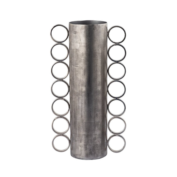 Atlas Cirq Vase - Sculptural Antique Nickel Centerpiece for Modern Interiors, Perfect for Floral Displays Large Antique Nickel AC11180-01
