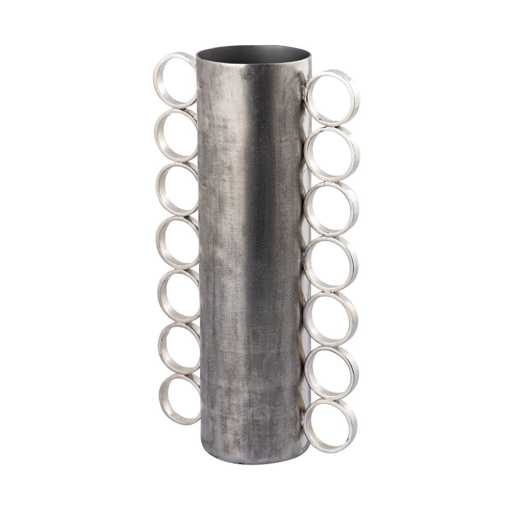 Atlas Cirq Vase - Sculptural Antique Nickel Centerpiece for Modern Interiors, Perfect for Floral Displays Large Antique Nickel AC11180-01