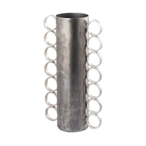 Atlas Cirq Vase - Sculptural Antique Nickel Centerpiece for Modern Interiors, Perfect for Floral Displays Large Antique Nickel AC11180-01