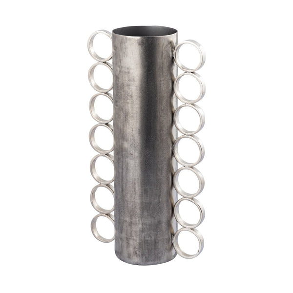 Atlas Cirq Vase - Sculptural Antique Nickel Centerpiece for Modern Interiors, Perfect for Floral Displays Large Antique Nickel AC11180-01