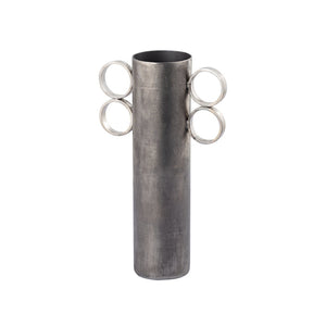 Atlas Cirq Vase - Sculptural Antique Nickel Centerpiece for Modern Interiors, Perfect for Floral Displays Small Antique Nickel AC11181-01