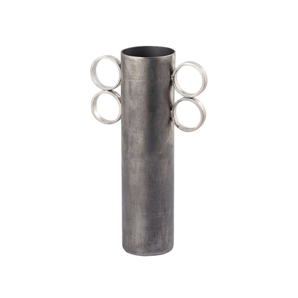 Atlas Cirq Vase - Sculptural Antique Nickel Centerpiece for Modern Interiors, Perfect for Floral Displays Small Antique Nickel AC11181-01