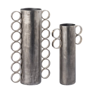 Atlas Cirq Vase - Sculptural Antique Nickel Centerpiece for Modern Interiors, Perfect for Floral Displays Small Antique Nickel AC11181-01