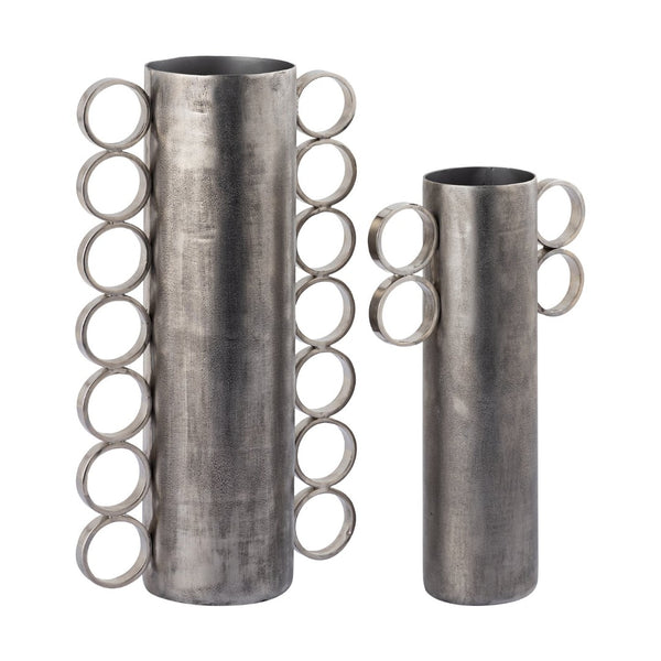 Atlas Cirq Vase - Sculptural Antique Nickel Centerpiece for Modern Interiors, Perfect for Floral Displays Small Antique Nickel AC11181-01