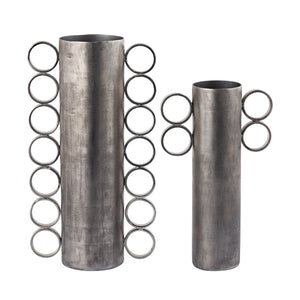 Atlas Cirq Vase - Sculptural Antique Nickel Centerpiece for Modern Interiors, Perfect for Floral Displays Small Antique Nickel AC11181-01