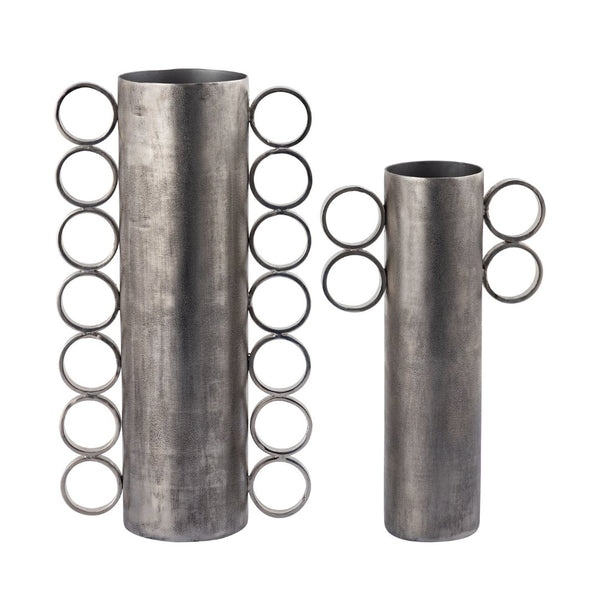 Atlas Cirq Vase - Sculptural Antique Nickel Centerpiece for Modern Interiors, Perfect for Floral Displays Small Antique Nickel AC11181-01
