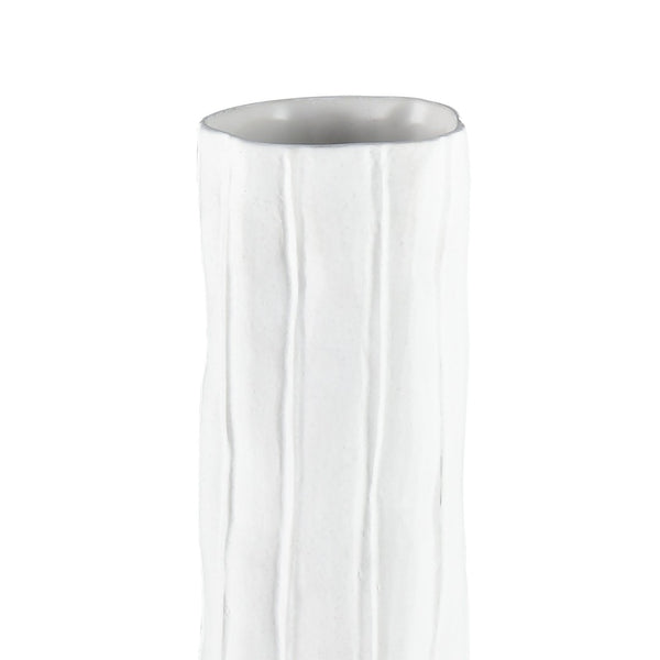 Atlas Clark Vase - Elegant Tall Earthenware Statement Piece for Modern Home Decor and Stylish Displays White AC11182-01