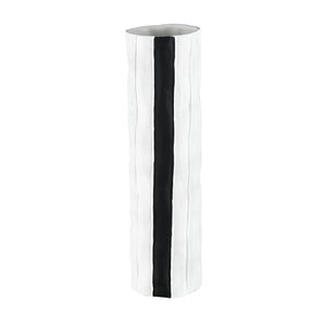 Atlas Clark Vase - Elegant Tall Earthenware Statement Piece for Modern Home Decor and Stylish Displays Striped Black AC11182-03