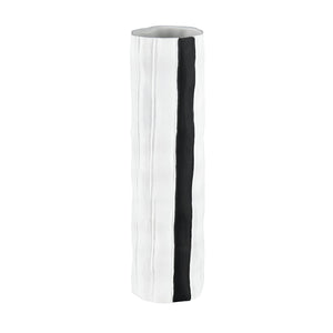 Atlas Clark Vase - Elegant Tall Earthenware Statement Piece for Modern Home Decor and Stylish Displays Striped Black AC11182-03