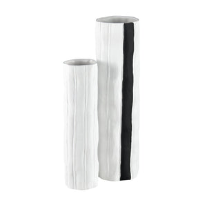 Atlas Clark Vase - Elegant Tall Earthenware Statement Piece for Modern Home Decor and Stylish Displays Striped Black AC11182-03
