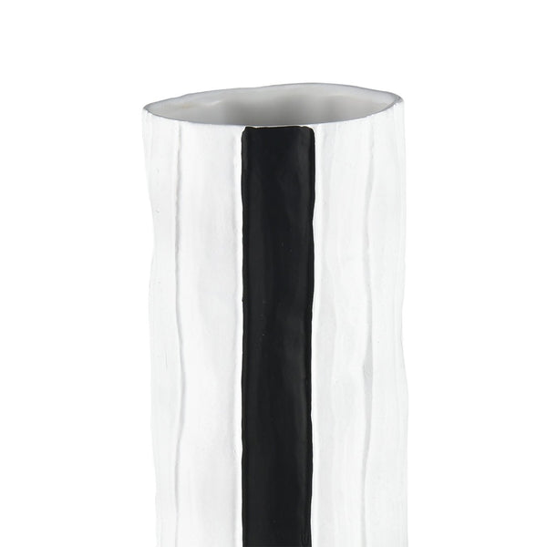 Atlas Clark Vase - Elegant Tall Earthenware Statement Piece for Modern Home Decor and Stylish Displays Striped Black AC11182-03