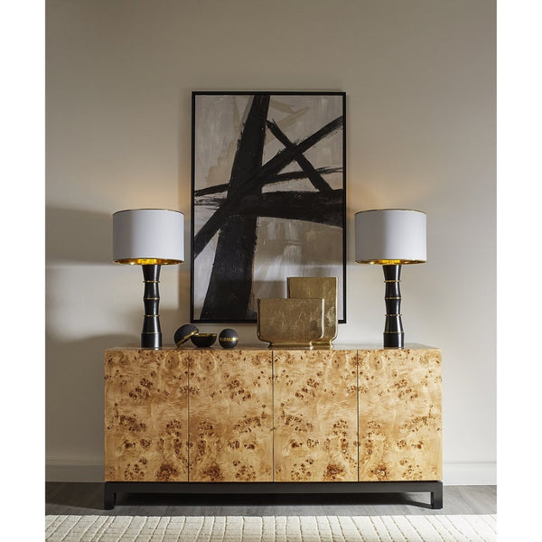 Atlas Clemmons Orb Box Set of 2 - Modern Matte Black Storage with Brass Accents for Stylish Organization AC11183-01S