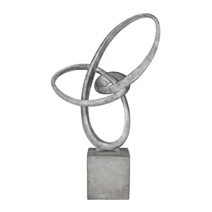 Atlas Cobey Loop Sculpture - Striking Modern Accent with Hammered Silver Finish for Contemporary Interiors AC11185-01