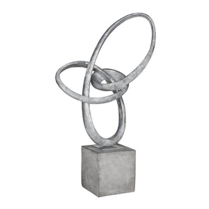 Atlas Cobey Loop Sculpture - Striking Modern Accent with Hammered Silver Finish for Contemporary Interiors AC11185-01