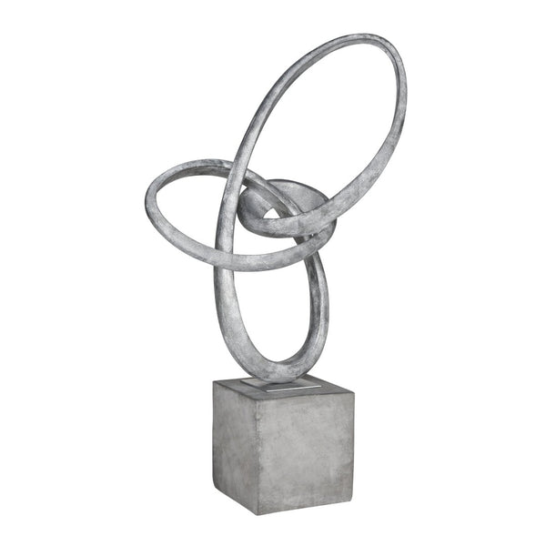 Atlas Cobey Loop Sculpture - Striking Modern Accent with Hammered Silver Finish for Contemporary Interiors AC11185-01