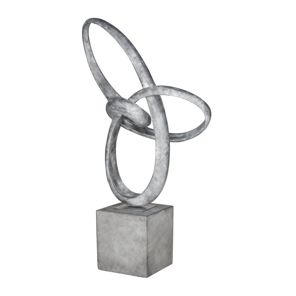 Atlas Cobey Loop Sculpture - Striking Modern Accent with Hammered Silver Finish for Contemporary Interiors AC11185-01