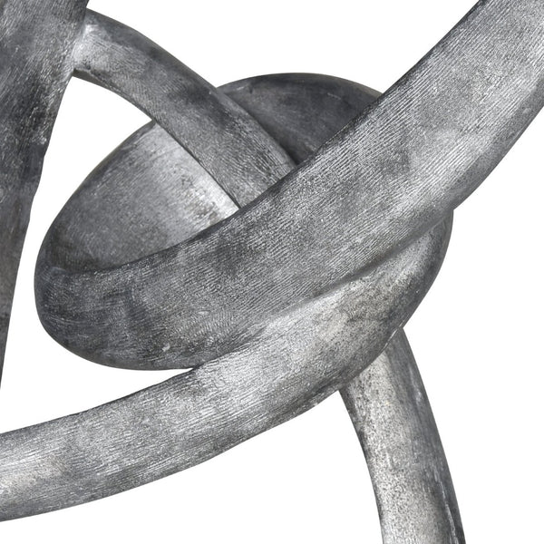Atlas Cobey Loop Sculpture - Striking Modern Accent with Hammered Silver Finish for Contemporary Interiors AC11185-01