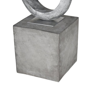 Atlas Cobey Loop Sculpture - Striking Modern Accent with Hammered Silver Finish for Contemporary Interiors AC11185-01