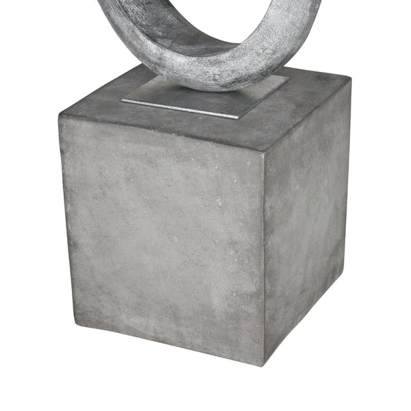 Atlas Cobey Loop Sculpture - Striking Modern Accent with Hammered Silver Finish for Contemporary Interiors AC11185-01