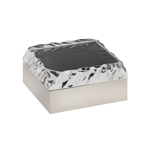 Atlas Cogar Decorative Storage Box - Elegant Polished Metal with Acrylic Lid for Jewelry and Keepsakes Square Polished Nickel AC11190-01