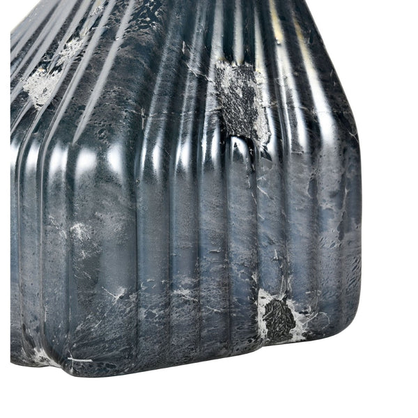 Atlas Cognate Small Vase - Sculptural Aged Blue Glass with Metallic Mercury Finish for Modern Decor AC11191-01