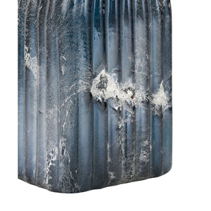 Atlas Cognate Large Vase - Sculptural Aged Blue Glass with Metallic Finish for Modern Home Decor Accent AC11191-02